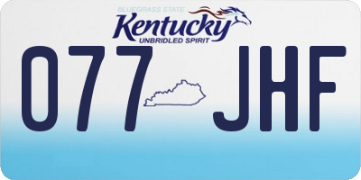 KY license plate 077JHF