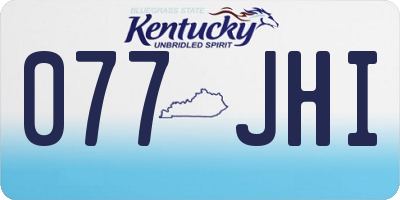 KY license plate 077JHI