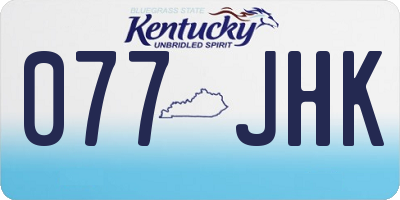 KY license plate 077JHK