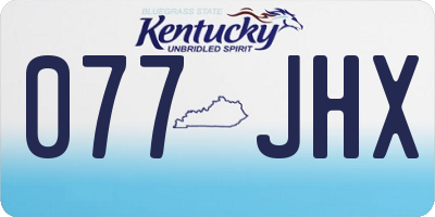 KY license plate 077JHX