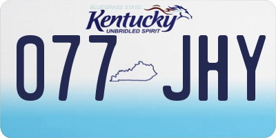 KY license plate 077JHY