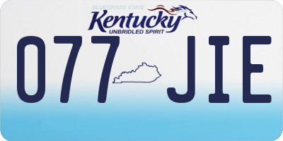 KY license plate 077JIE