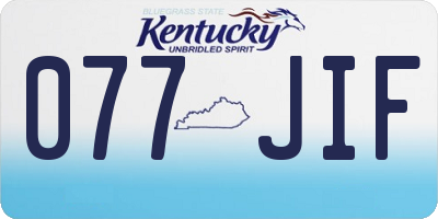 KY license plate 077JIF