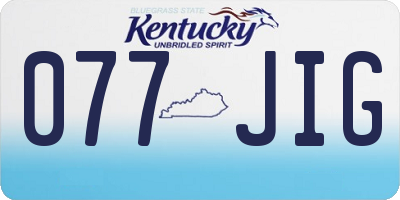 KY license plate 077JIG