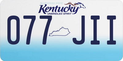 KY license plate 077JII