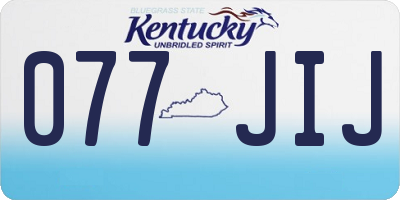 KY license plate 077JIJ