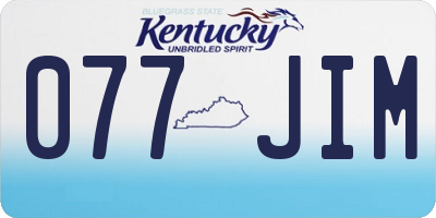KY license plate 077JIM