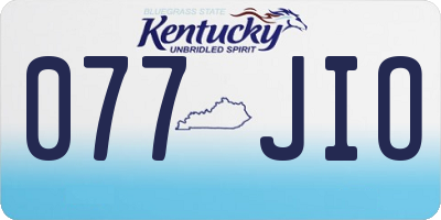 KY license plate 077JIO