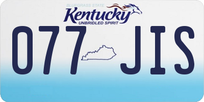 KY license plate 077JIS