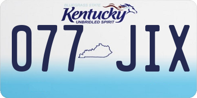 KY license plate 077JIX