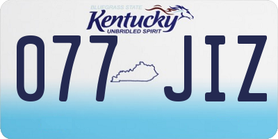 KY license plate 077JIZ