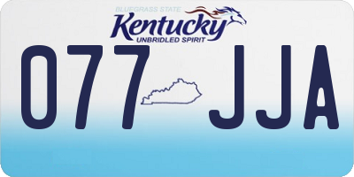 KY license plate 077JJA