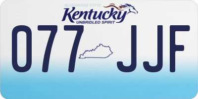 KY license plate 077JJF