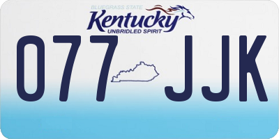 KY license plate 077JJK