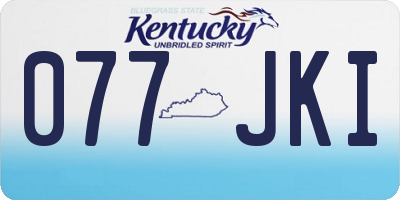 KY license plate 077JKI