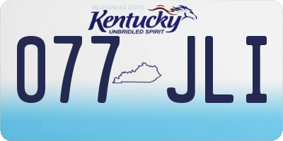KY license plate 077JLI