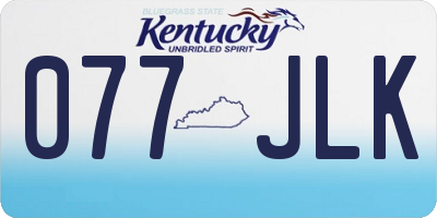 KY license plate 077JLK