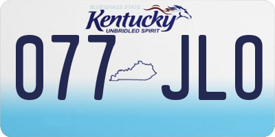 KY license plate 077JLO