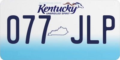 KY license plate 077JLP