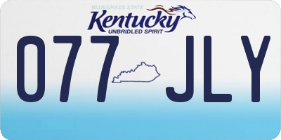 KY license plate 077JLY