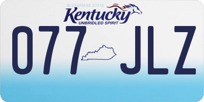 KY license plate 077JLZ