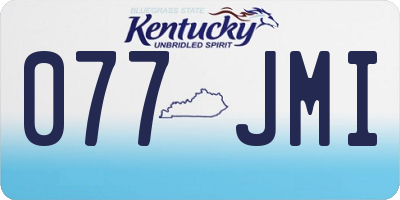 KY license plate 077JMI