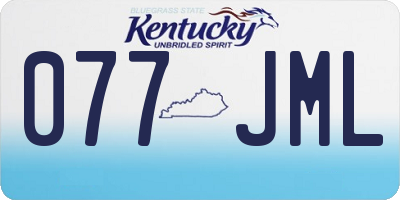 KY license plate 077JML