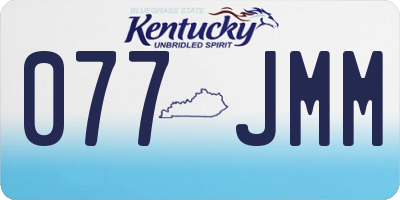 KY license plate 077JMM