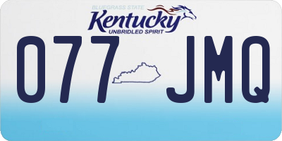 KY license plate 077JMQ
