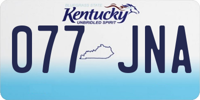 KY license plate 077JNA