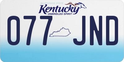 KY license plate 077JND