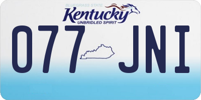 KY license plate 077JNI