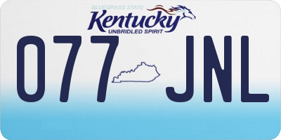 KY license plate 077JNL