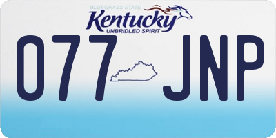 KY license plate 077JNP
