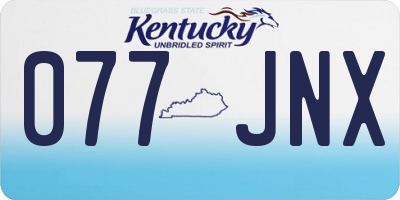 KY license plate 077JNX