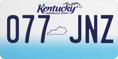 KY license plate 077JNZ