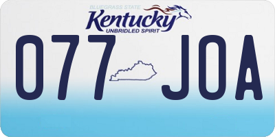KY license plate 077JOA