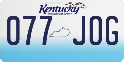 KY license plate 077JOG