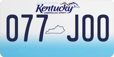 KY license plate 077JOO