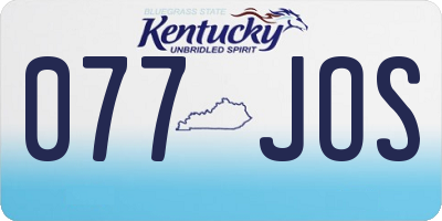KY license plate 077JOS