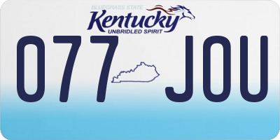 KY license plate 077JOU
