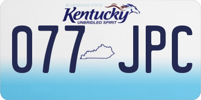 KY license plate 077JPC