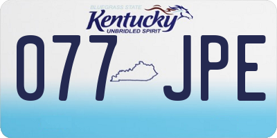 KY license plate 077JPE