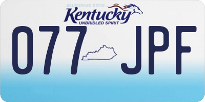 KY license plate 077JPF