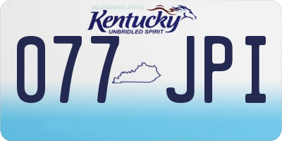 KY license plate 077JPI