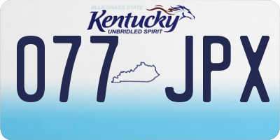 KY license plate 077JPX