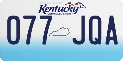 KY license plate 077JQA