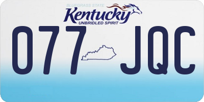 KY license plate 077JQC