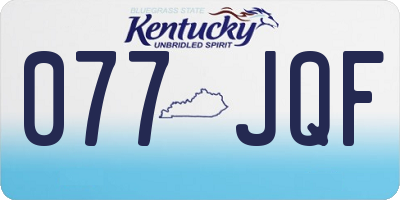 KY license plate 077JQF