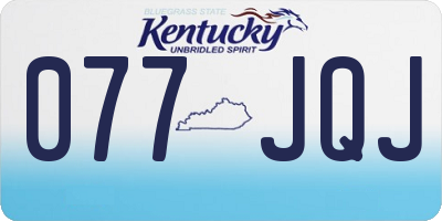 KY license plate 077JQJ